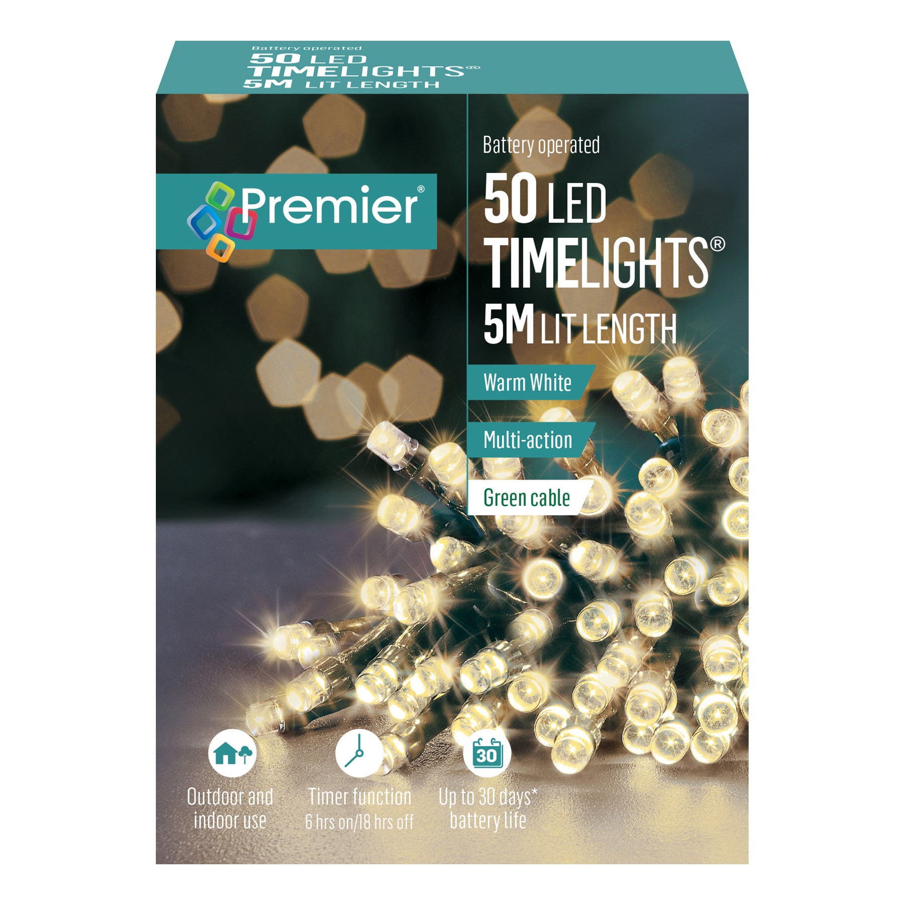 Premier 50 Bo Led Programmable Timer Lights Warm White (LB112382WW)