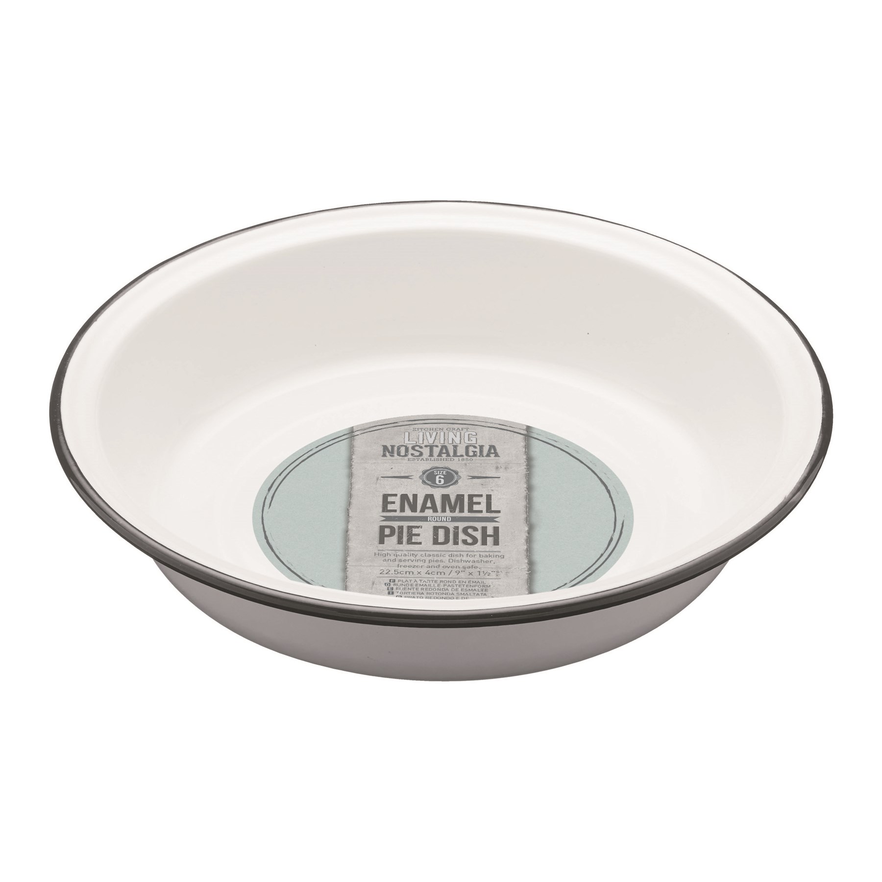 Ln Round Pie Dish Enamel 22cm (LNENRDPIE22)