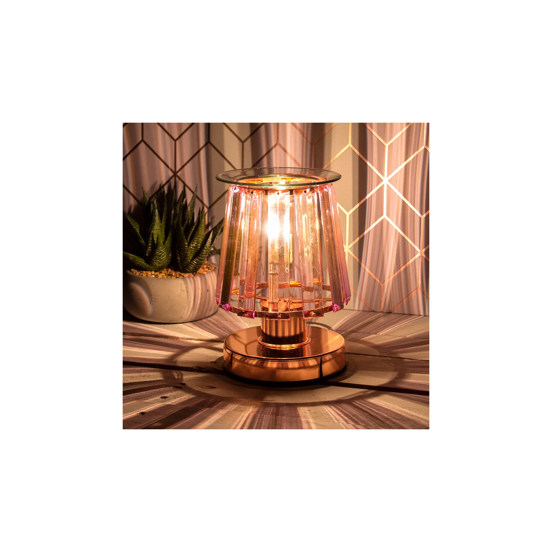 Aroma Lamp Rose Gold Pink Crystal (LP46765)