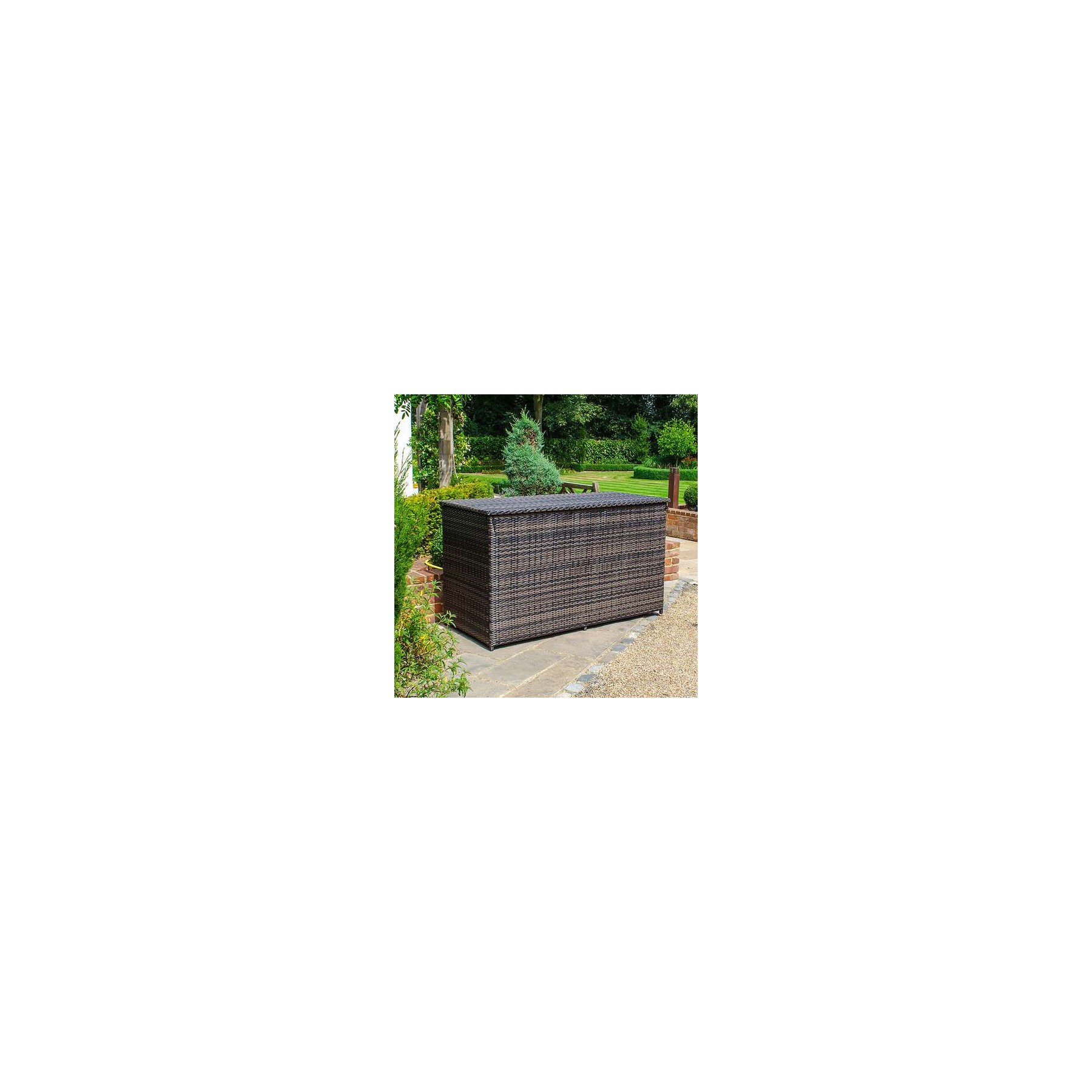 Rattan Storage Box with Cover - Brown