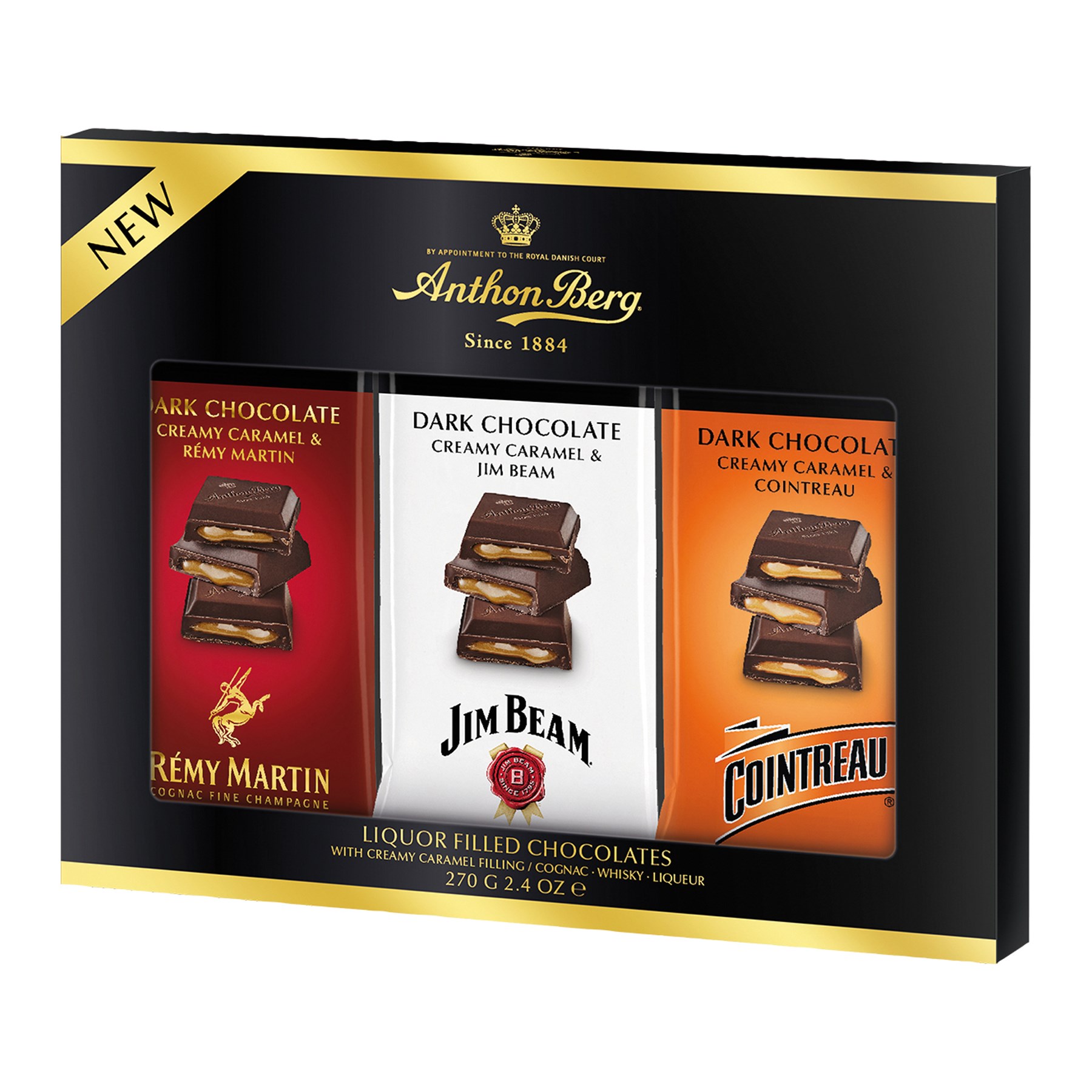 Anton Berg A/berg Dk Choc Bar Caramel Filled Liqueur G/set 270g (N96455)