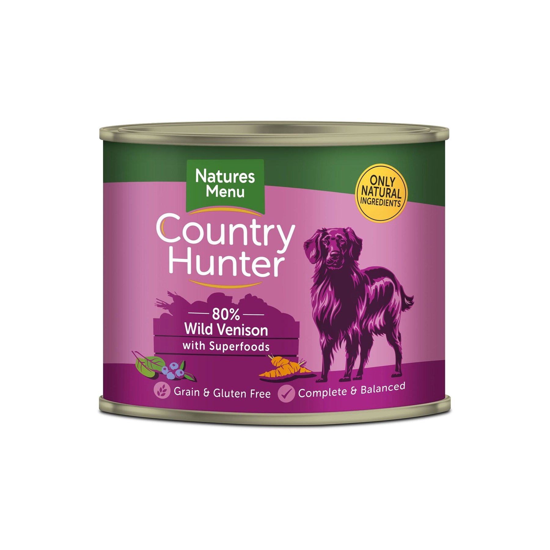 Natures Menu Country Hunter Dog Food Cans Wild Venison 600g (NMCVB)