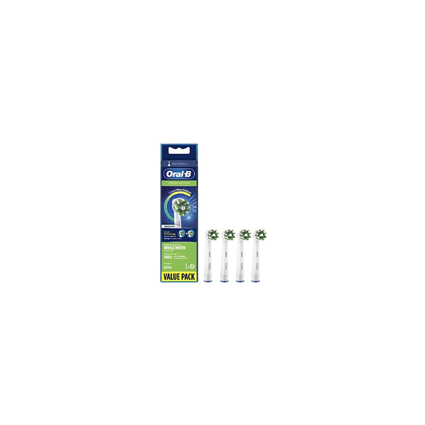 Oral B Replacement Cross Action Brush Heads 4s (ORAEB50B4CM)