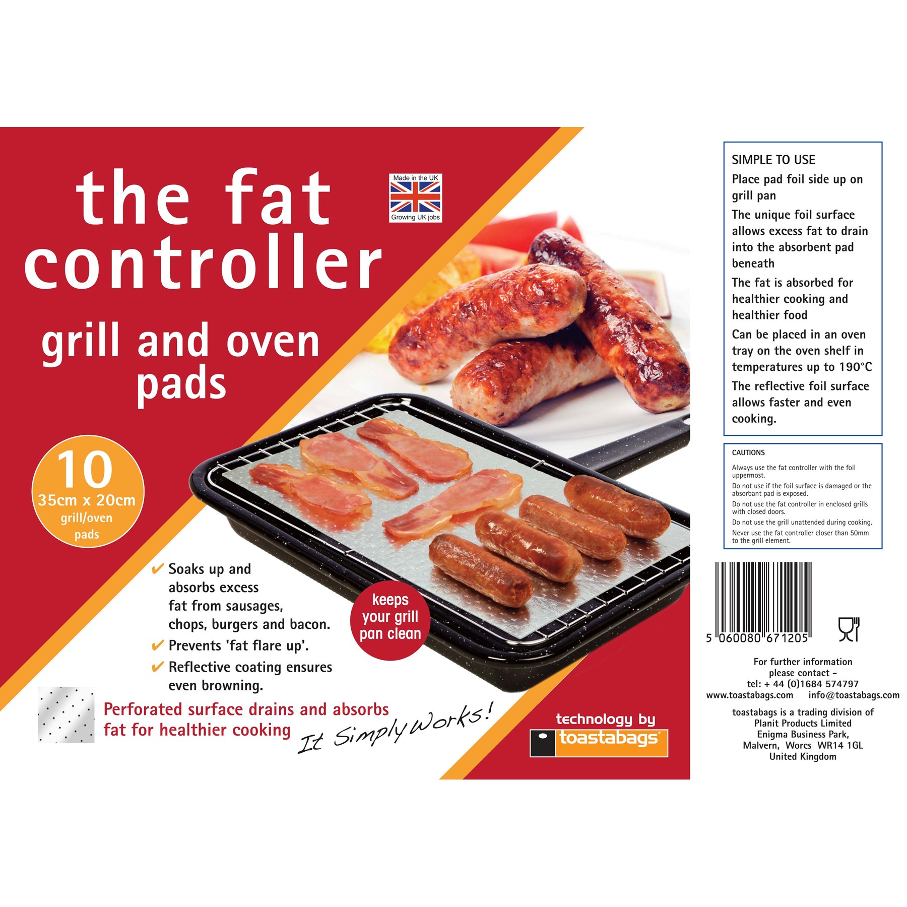Planit Fat Controller Grill & Oven Pads 10 Pk (FC10PP)