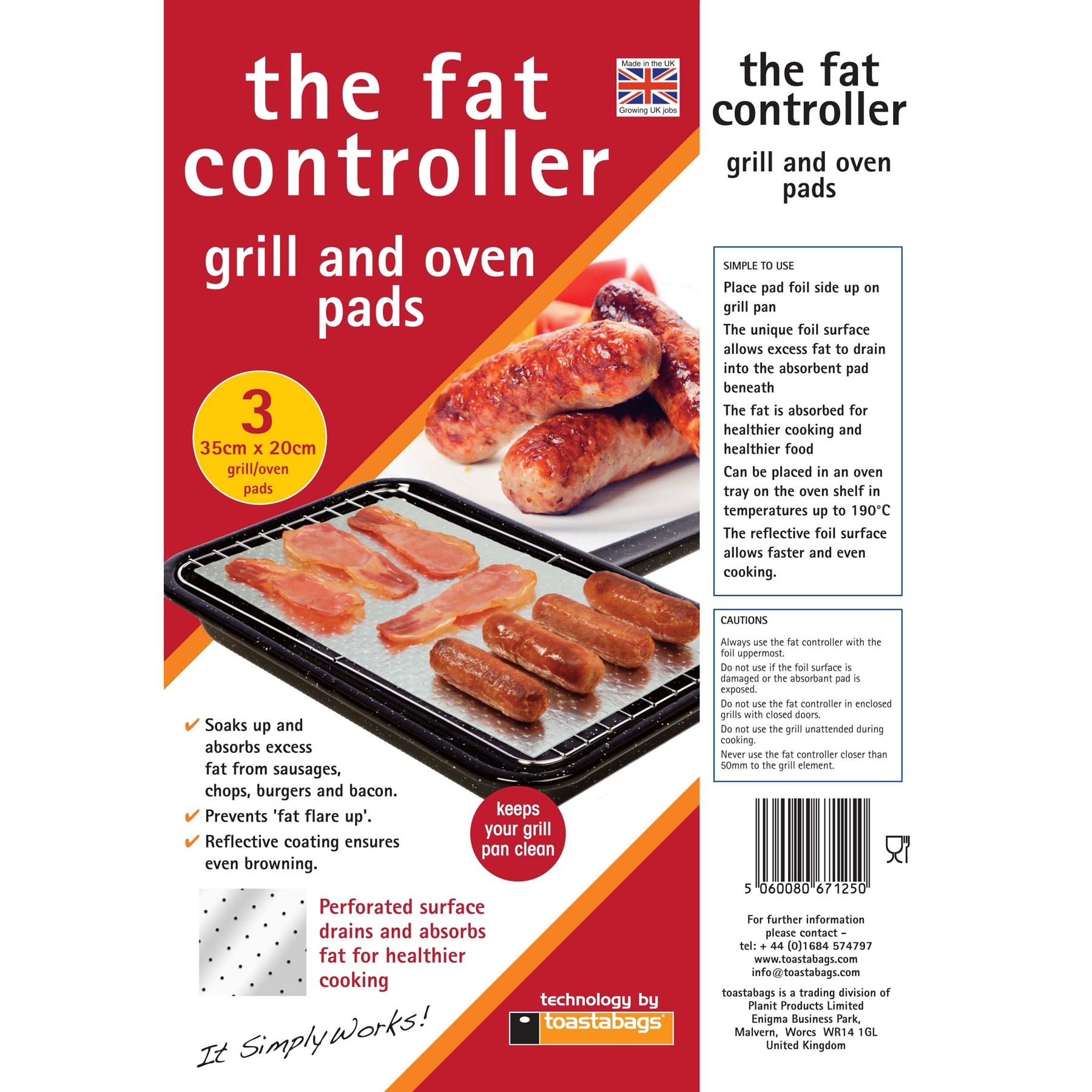 Planit Fat Controller Grill & Oven Pads 3 Pack (FC3PP)