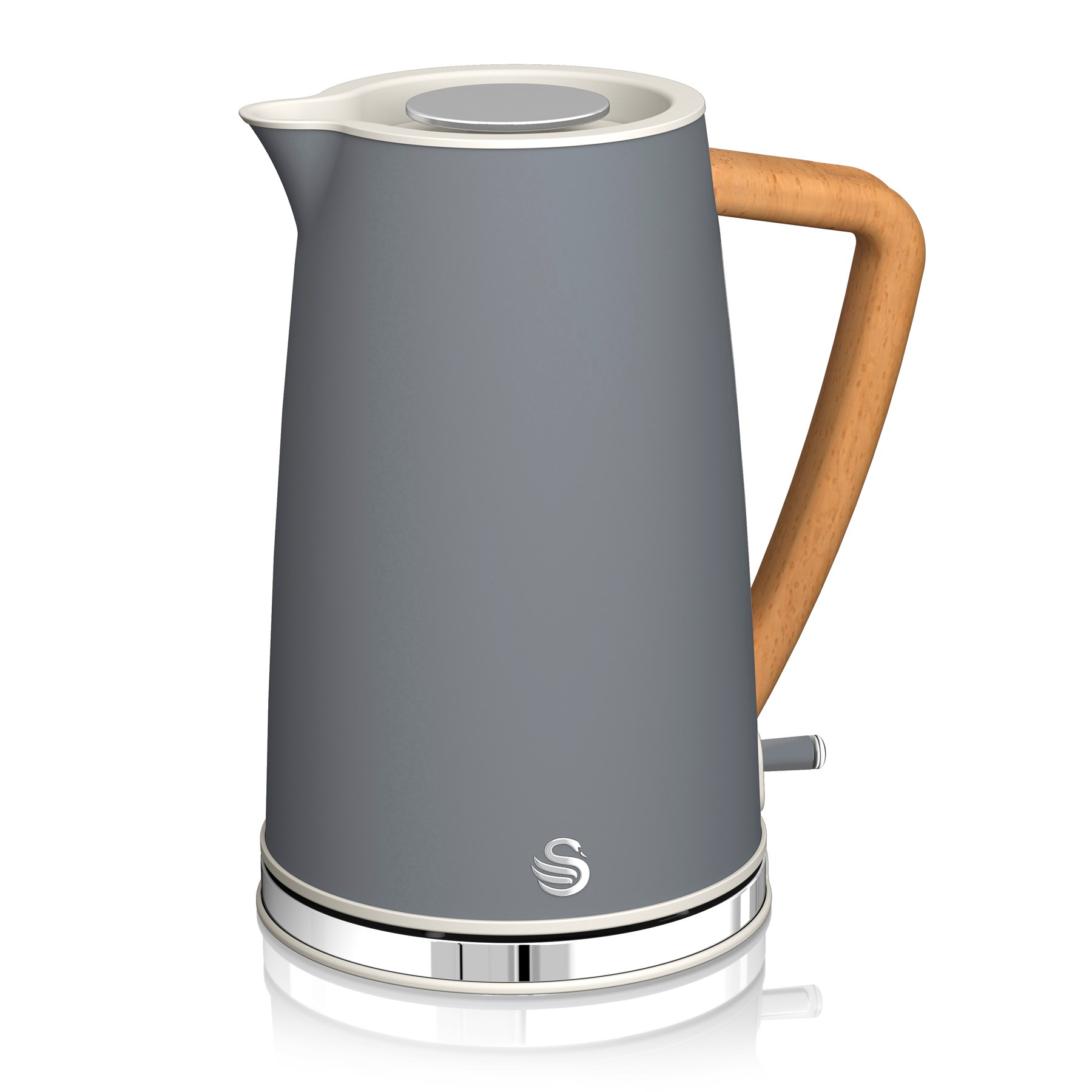 swan grey retro kettle