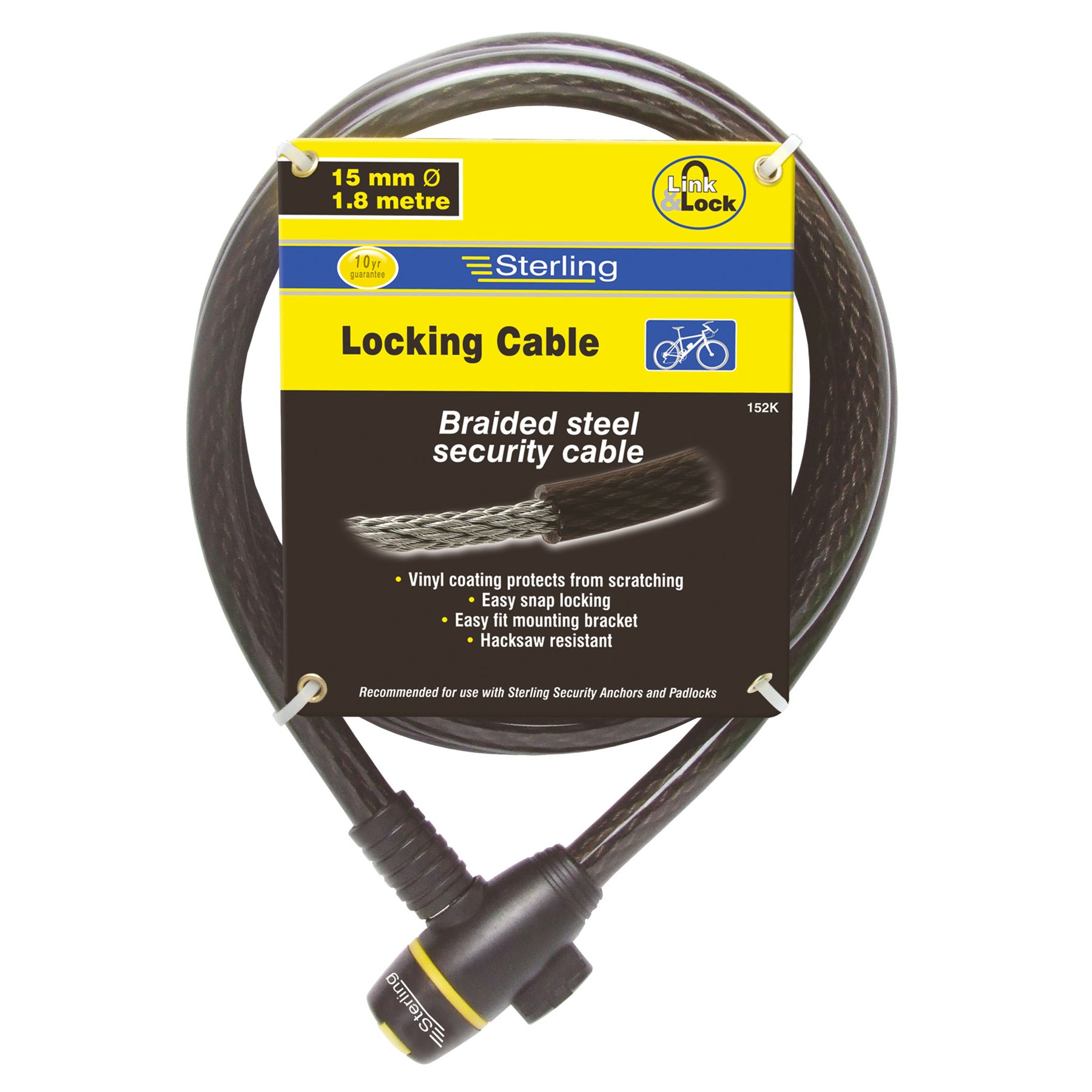 Sterling Locks Locking Cable 15x1800mm (152K)