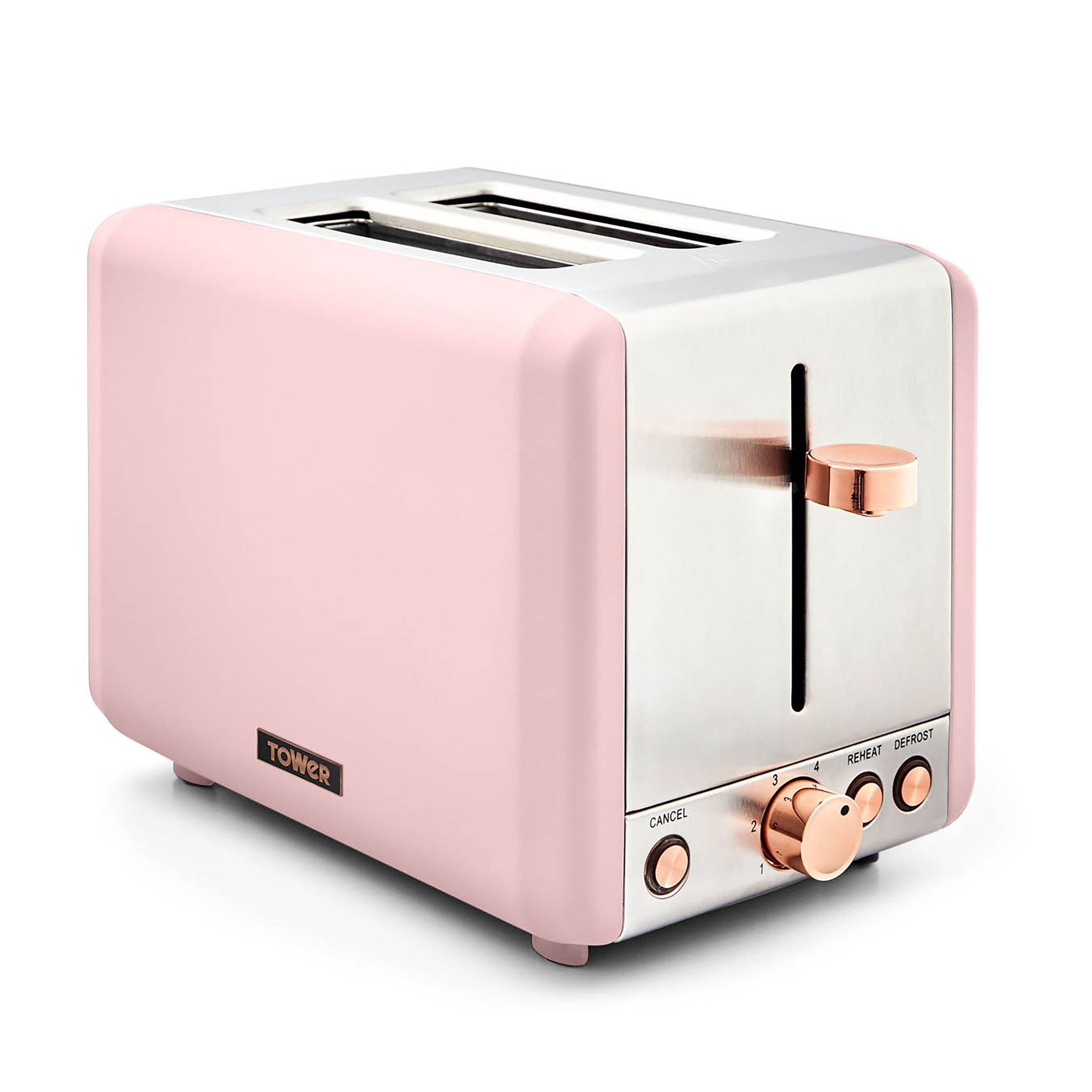 Tower Cavaletto 2 Slice Toaster Pink / Rose Gold (T20036PNK)