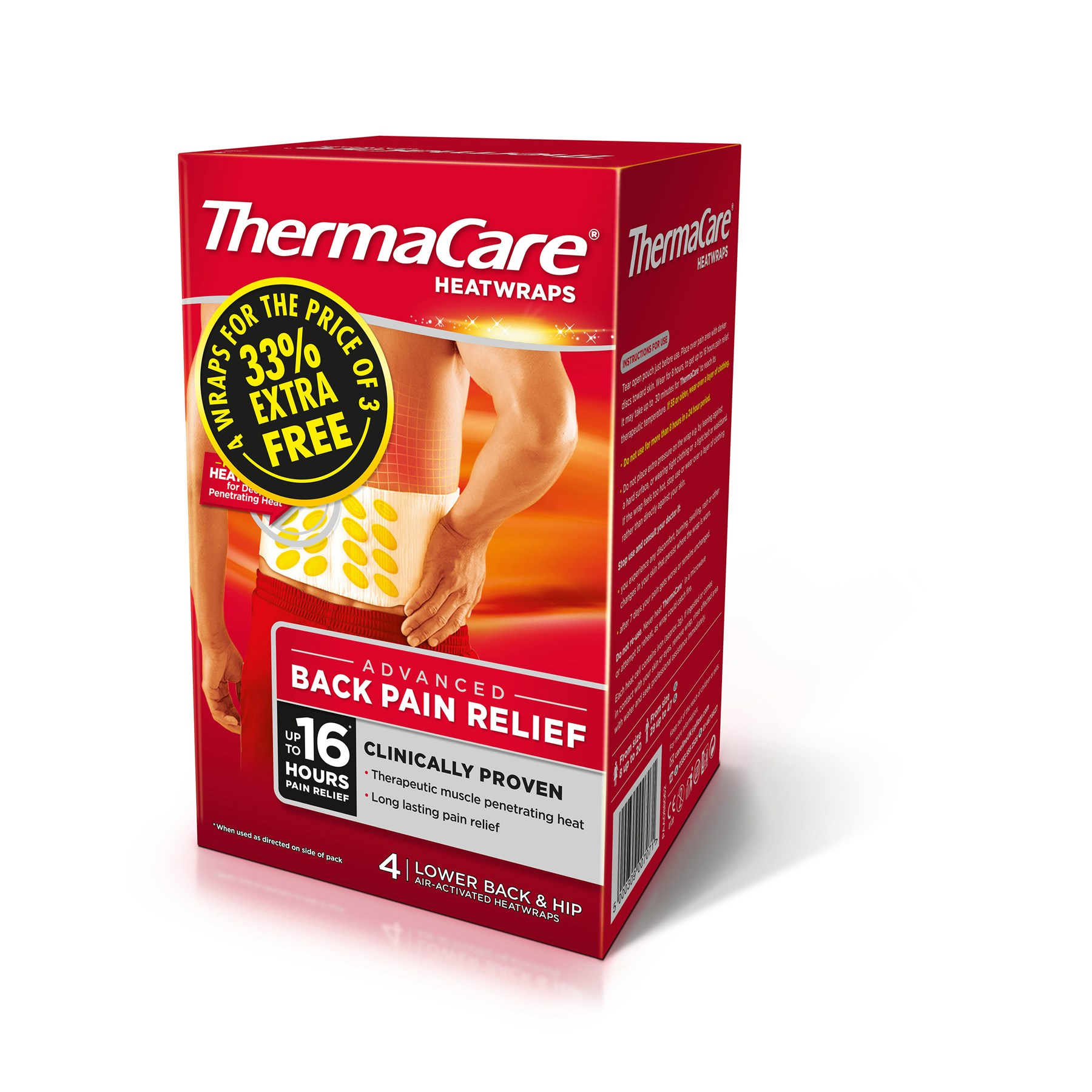 Thermacare Heat Wrap Back 4s (030390)