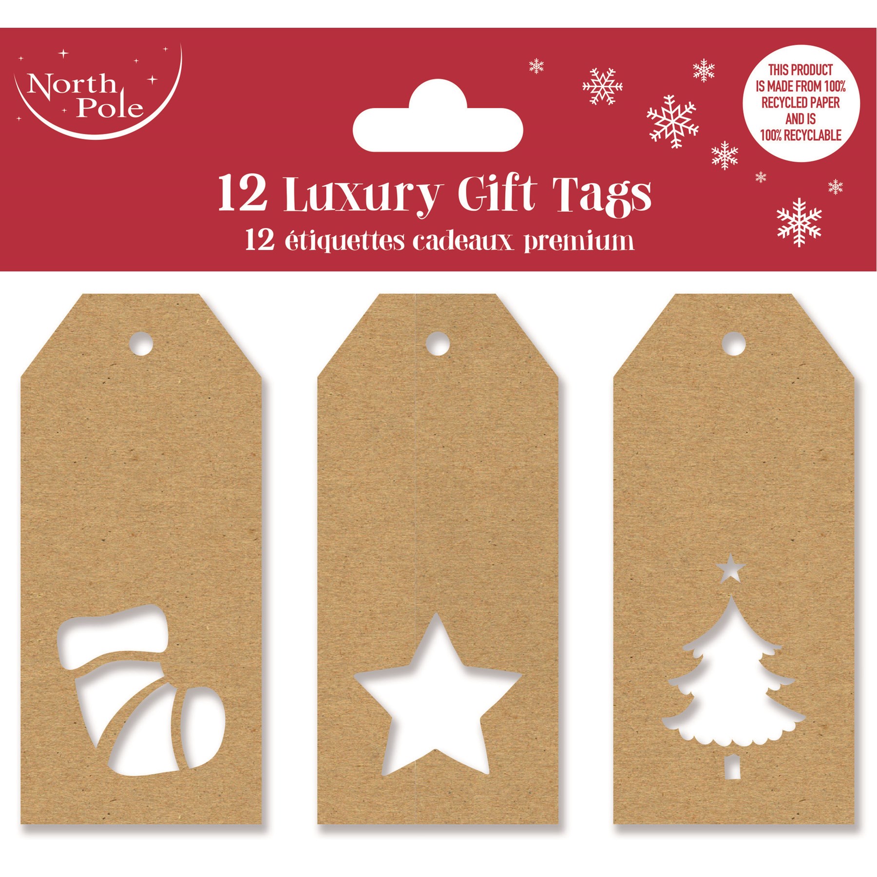 Die Cut Kraft Gift Tags 12pk (X31559GTC)