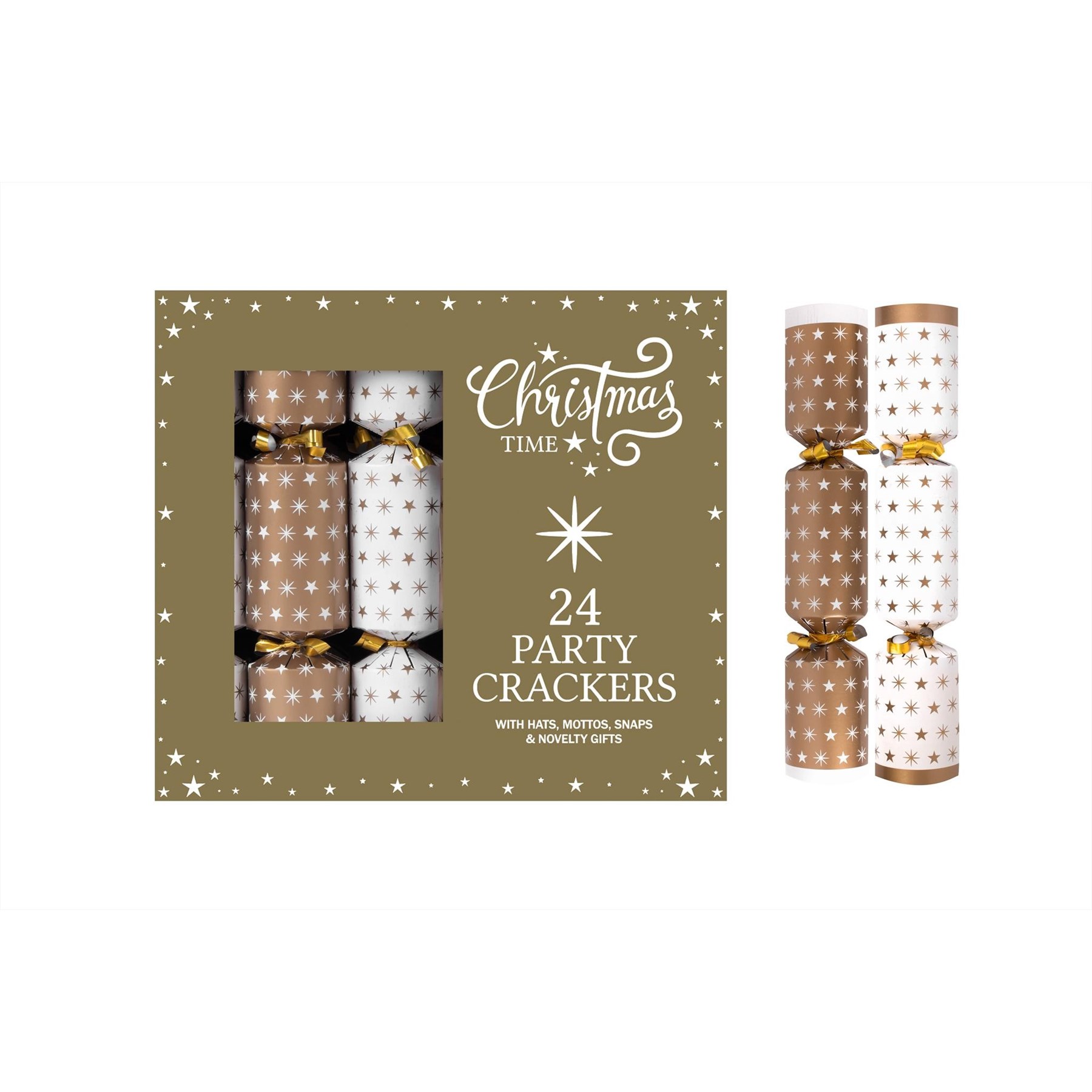 Rsw 24pk Gold Stars Cracker Party Box 8" (XM6500)