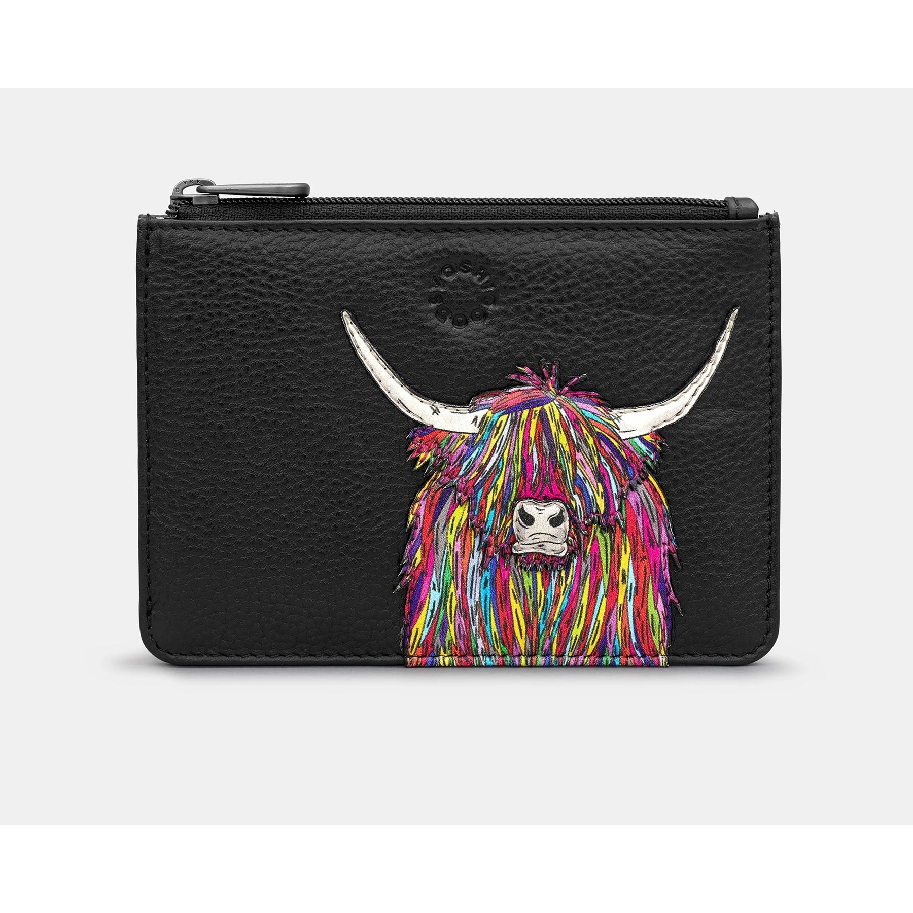 Yoshi Black Highland Cow Zip Top Purse (Y1321 COW 1)