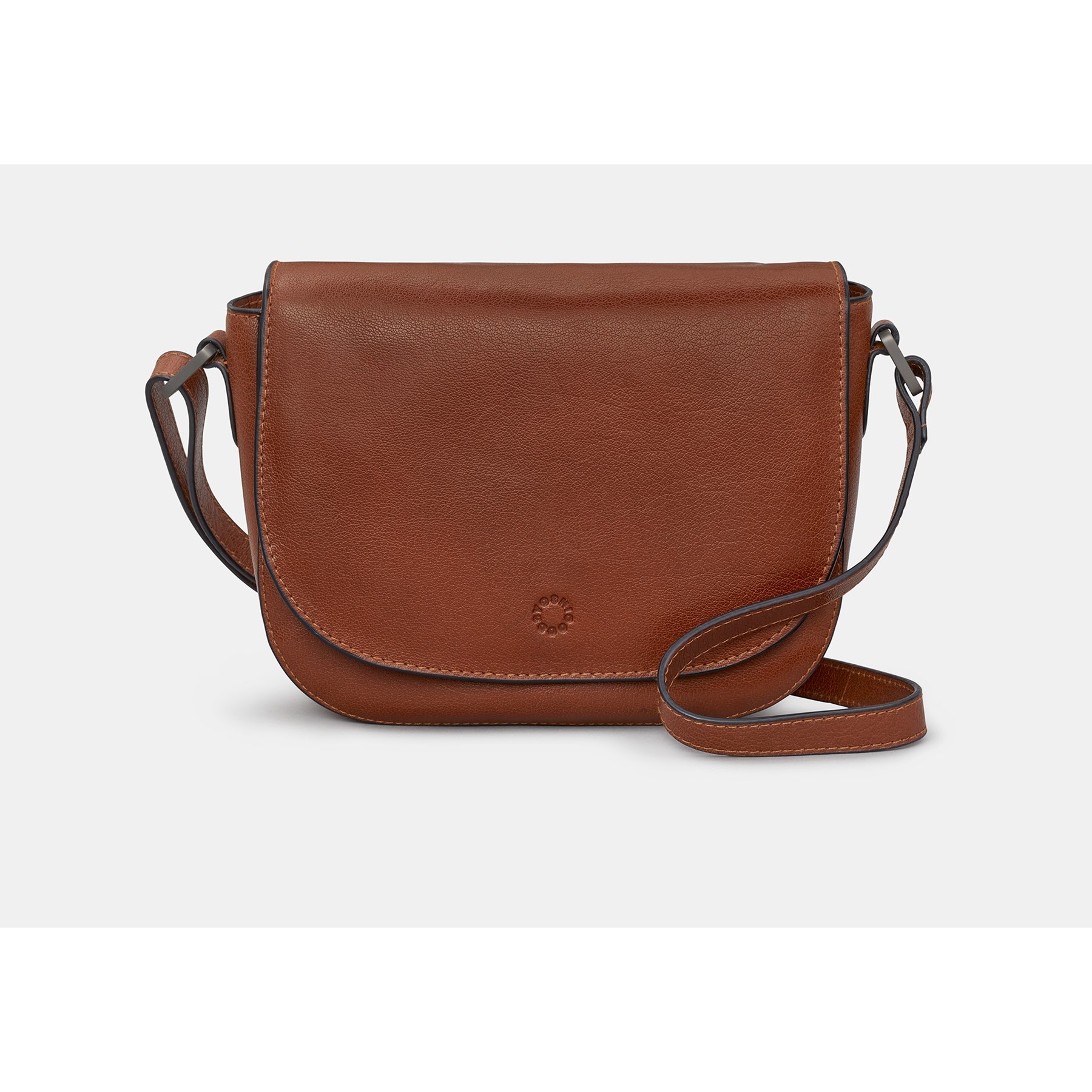 Yoshi Clarendon Flap Over Leather Cross Body Bag Brown (YB242 8)