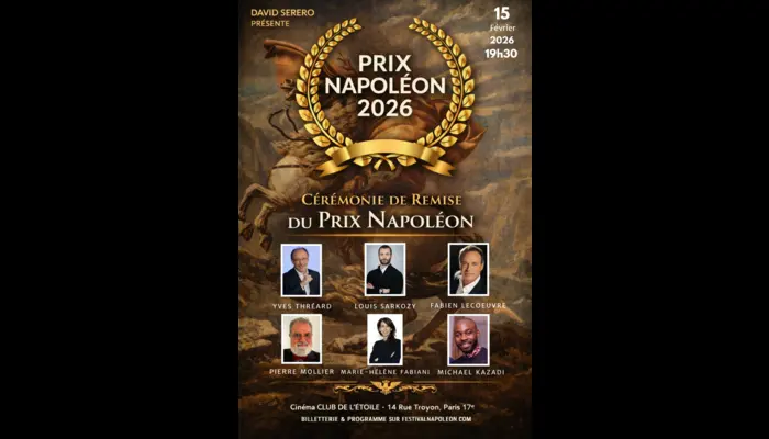 Cérémonie du PRIX NAPOLEON D'HONNEUR (Suivie d'un cocktail)(Festival Napoléon) 