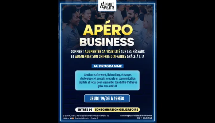🚀🍸 Apéro Business – Réseauter, apprendre et faire grandir ses projets – L’Appart de la Villette
