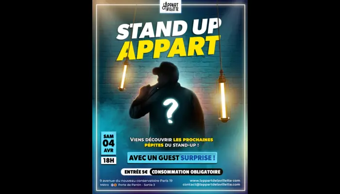 🎤😂 Stand Up Appart – Le rendez-vous des futures pépites  (L'APPART DE LA VILLETTE)