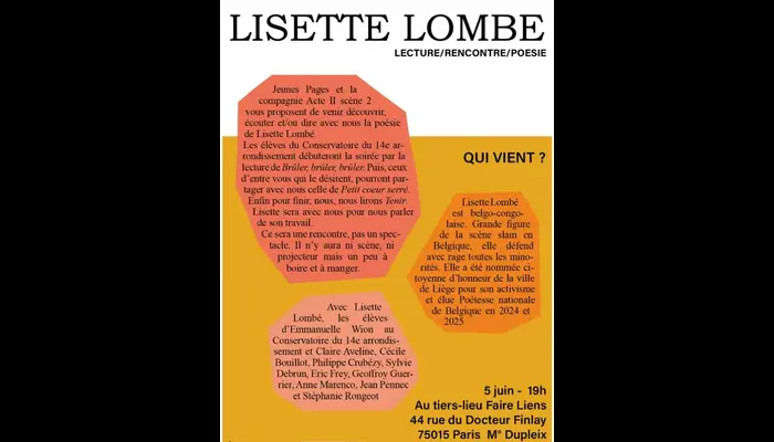 🎙️ Une rencontre poétique inspirante avec Lisette Lombé