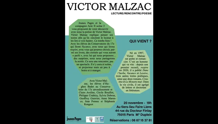 📖 VICTOR MALZAC – UNE RENCONTRE POÉTIQUE PAS COMME LES AUTRES ! ✨