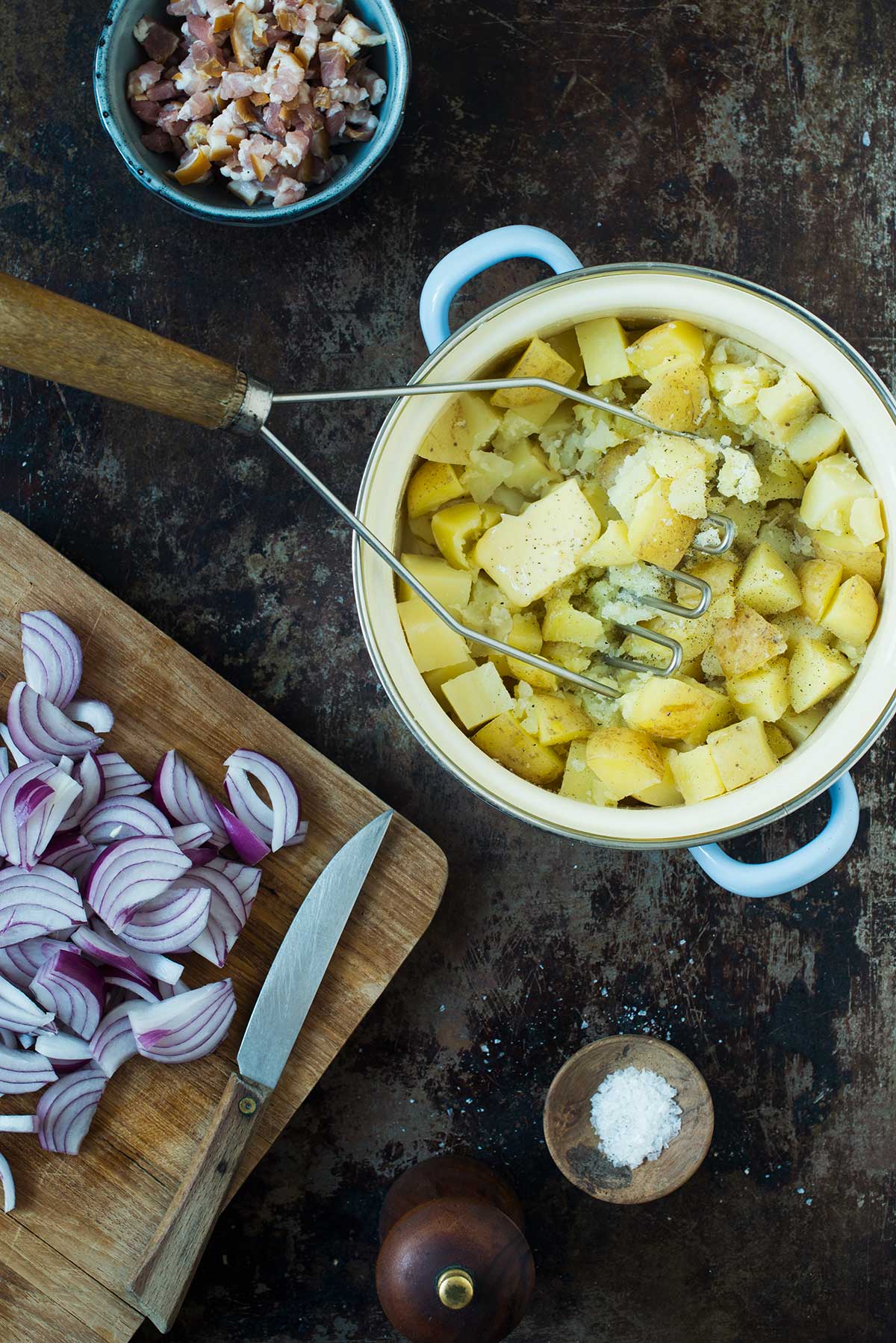 Recept: Dansk "brännande kärlek" med potatismos och bacon | Frk. Kräsen
