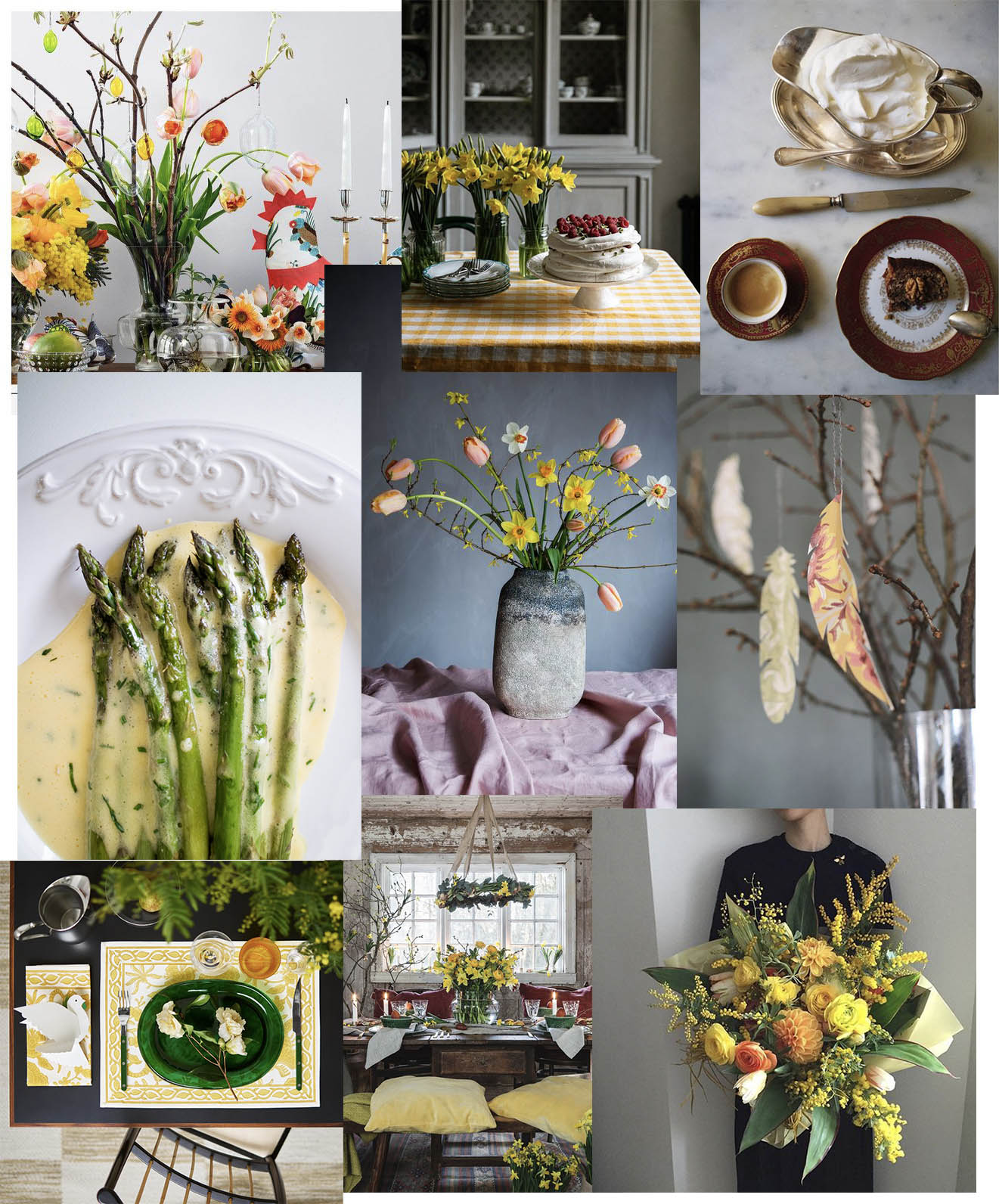Inspiration för påsk 2020 i form av påskliljor, svenskt tenn, pavlova