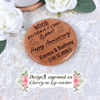 Personalised 5th Wood Anniversary Custom Hardwood Coaster