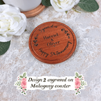 Personalised 5th Wood Anniversary Custom Hardwood Coaster