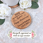 Personalised 5th Wood Anniversary Custom Hardwood Coaster
