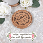 Personalised 5th Wood Anniversary Custom Hardwood Coaster