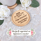 Personalised 5th Wood Anniversary Custom Hardwood Coaster