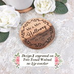 Personalised 5th Wood Anniversary Custom Hardwood Coaster