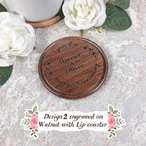 Personalised 5th Wood Anniversary Custom Hardwood Coaster