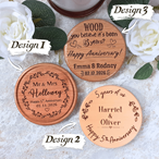 Personalised 5th Wood Anniversary Custom Hardwood Coaster
