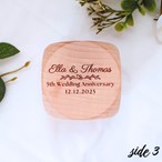 Personalised 5th Wedding Anniversary Wooden Block