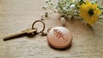 Round wooden keyring engraved with your favourite tree