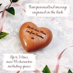 Personalised Mothers Day Wooden 3D Heart – Engraved Cherry Wood Gift