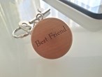 Personalised Round wooden keyring laser engraved