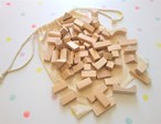 Hand Crafted Natural Wooden Building Blocks, Suitable for 18 months plus