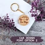 Personalised Round Wooden Keyring
