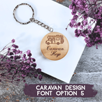 Personalised Round Wooden Keyring