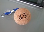 Personalised Wooden Cork Ball Key Ring 50mm