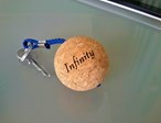 Personalised Wooden Cork Ball Key Ring 50mm