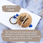 Personalised Wooden Cork Ball Key Ring 55mm