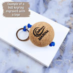 Personalised Wooden Cork Ball Key Ring 55mm