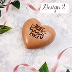 Personalised Mothers Day Wooden 3D Heart – Engraved Cherry Wood Gift