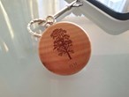 Round wooden keyring engraved with your favourite tree