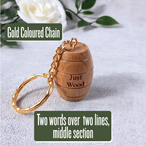 Miniature Barrel Keyring Laser Engraved
