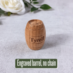 Miniature Barrel Keyring Laser Engraved