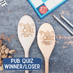 Personalised Quiz Night Wooden Spoon – Engraved Gift for Quiz Lovers