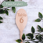 Engraved Wooden Table Number Spoon