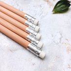 Natural Wood Pencil with Eraser - 18cm